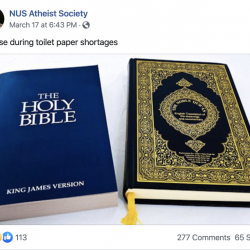 Post Comparing Holy Books to Toilet Paper Investigated By Police in Singapore