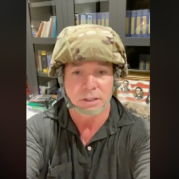 COVID-Denying Pastor in Combat Helmet Lies About How Christians Are Under Attack