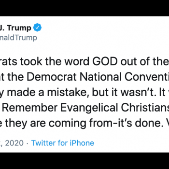 A Lying Trump Claims Democrats Nixed “God” from the Pledge During the Convention