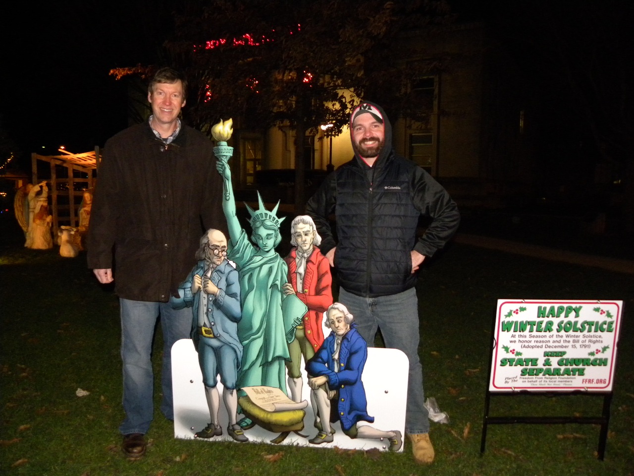 Secular Bill of Rights Display Counters Nativity Scene on Grundy County (IL) Courthouse Lawn