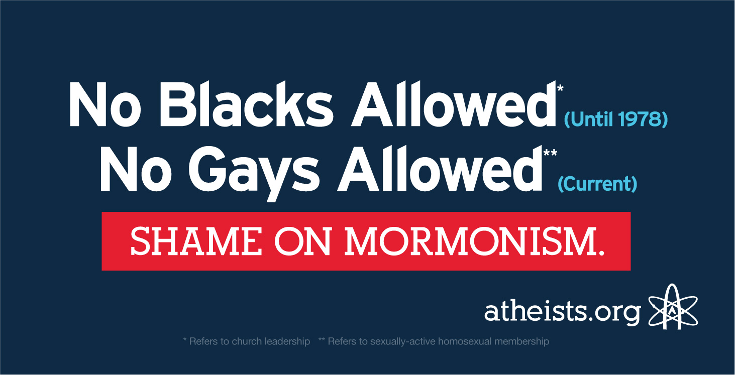 New Atheist Billboard: ‘Shame on Mormonism’