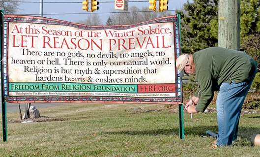 Atheist Banner in Warren, Michigan: First Vandalized, Now Stolen
