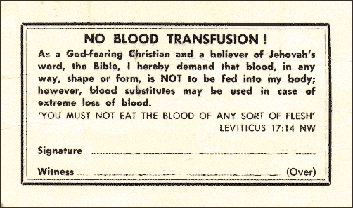 Are Jehovah’s Witnesses Finally Coming to Their Senses About Blood Transfusions?