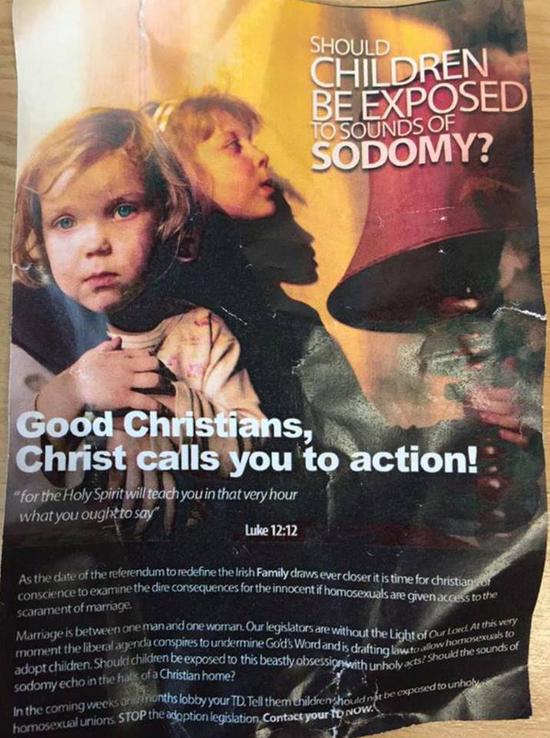 Anti-Gay Marriage Flier in Ireland Warns Against Children Being “Exposed to Sounds of Sodomy”