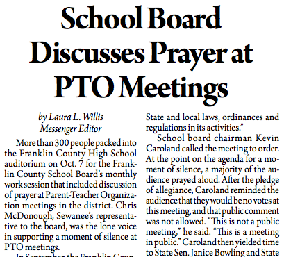 School Board Says Prayer is Allowed at Parent-Teacher Meetings… if Teachers Are Banned From Group Leadership